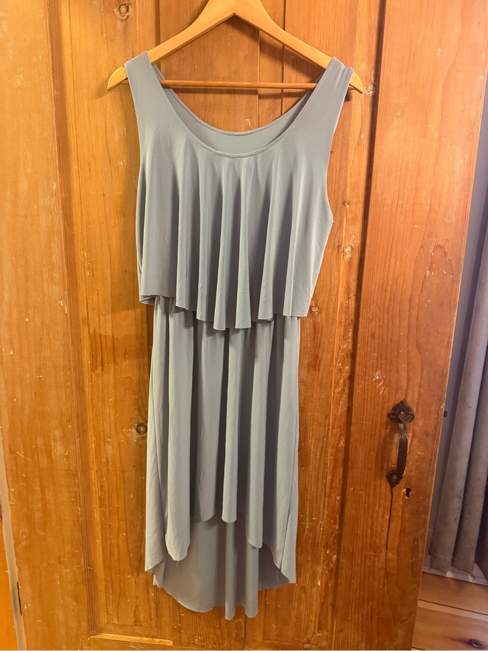Last Tango Sleeveless High-Low Dress in Light Gray